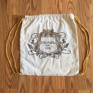 Peace of Us linen drawstring bag