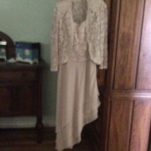 A formal dress with matching jacket