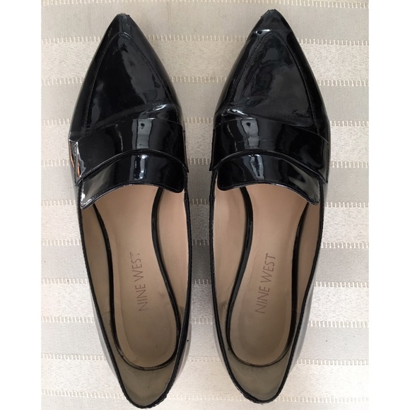 nine west truethat black patent loafers