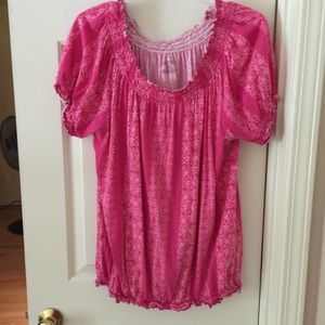 Pretty pink peasant top from Lane Bryant Sz 18/20