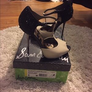 Sam Edelman two-toned spiked Scarlett stilettos.