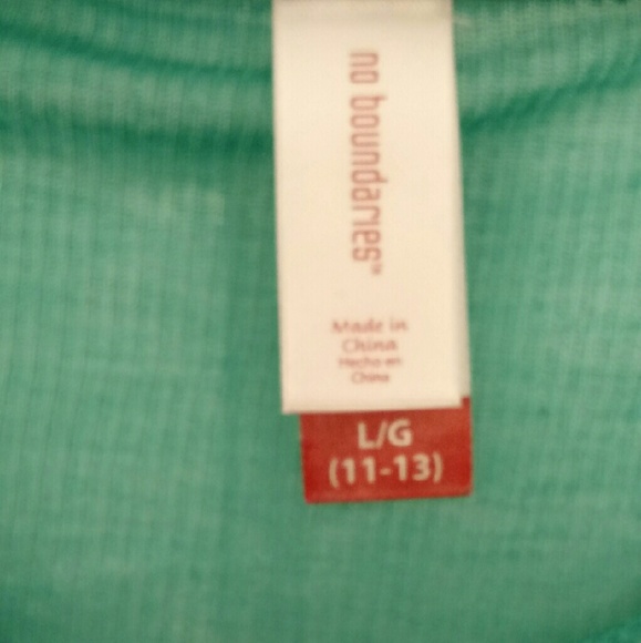 No Boundaries Sheer Green 3/4 Sleeve Tee - Picture 4 of 4