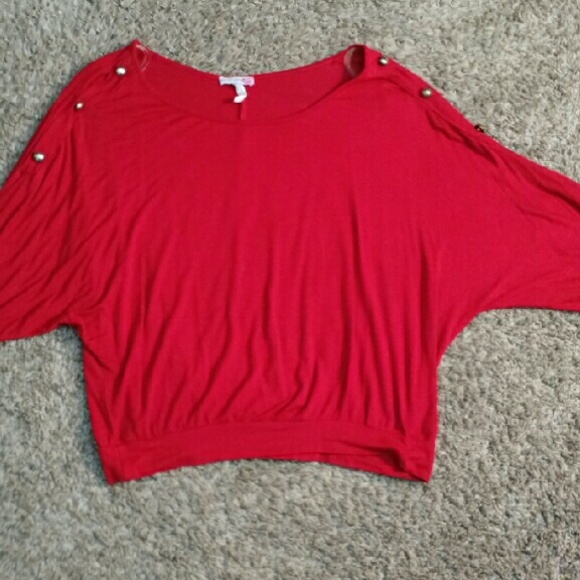 Body Central Red Batwing 3/4 Sleeve Blouse - Picture 1 of 4