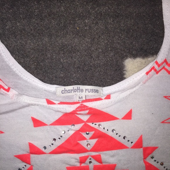 Super crop white&neon pink w jewel detail! - Picture 2 of 3