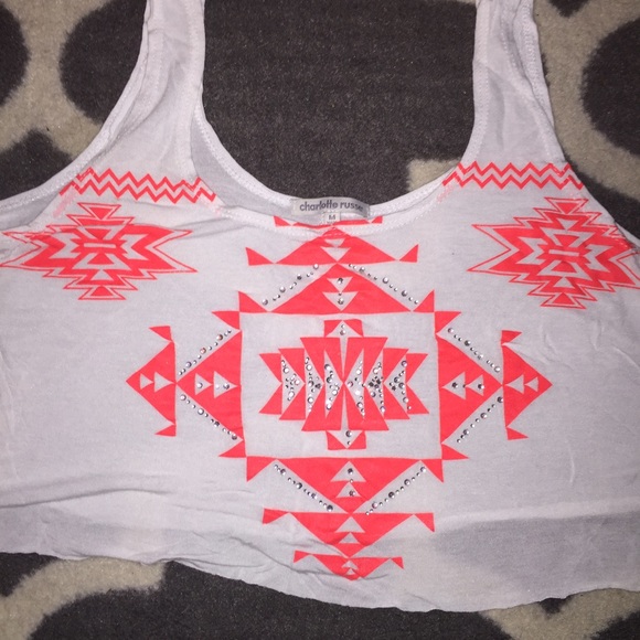 Super crop white&neon pink w jewel detail! - Picture 3 of 3