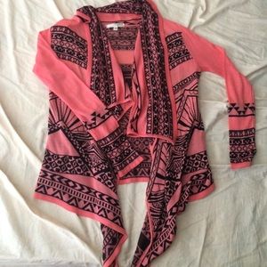 Aztec cute Coral cardigan