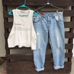 Distressed levis 501s