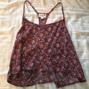 crop top tank top with flowers
