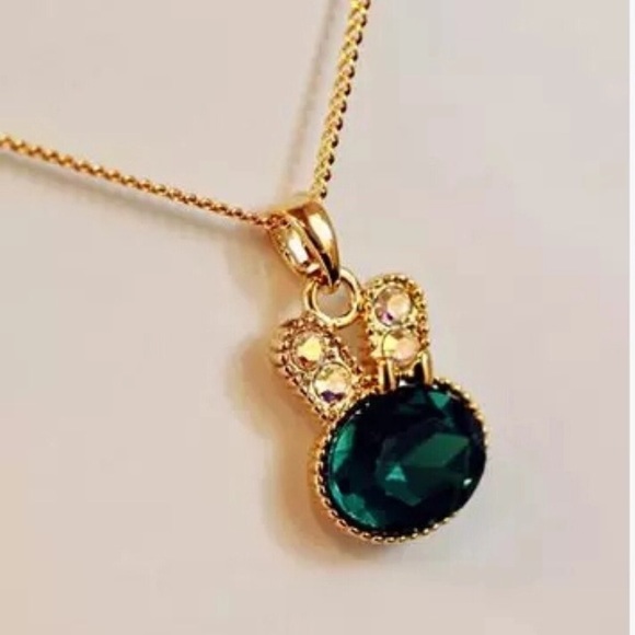 Emerald Bunny Necklace