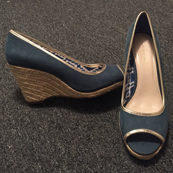 Peep toe espadrille wedges