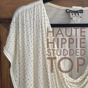 Haute Hippie Gold Studded Top