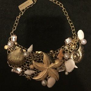 Gold beach themed necklace