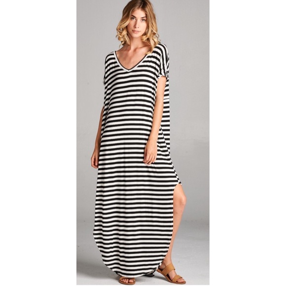 Black Stripe Oversize Maxi S M L - Picture 2 of 4