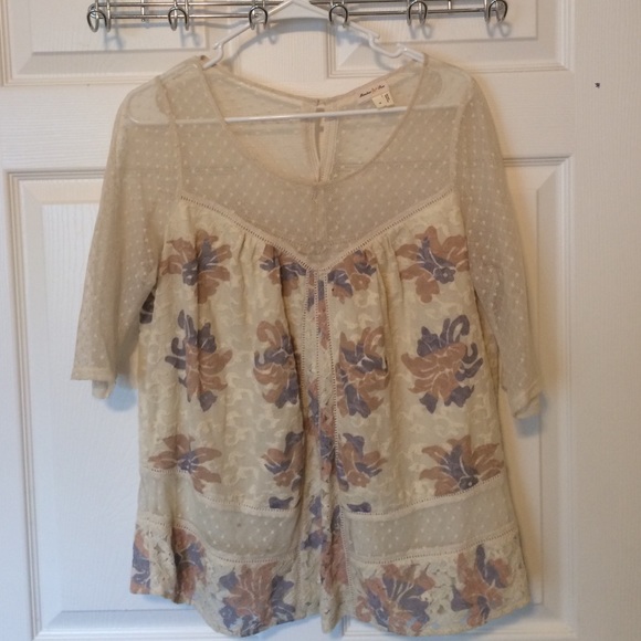 Sheer neckline top