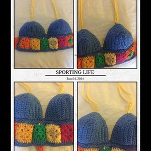 Crochet Bralette/Bikini crop Top (color block)