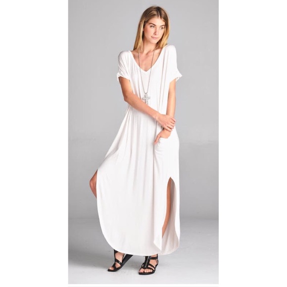 Ivory Oversize Maxi Dress S M L - Picture 3 of 4