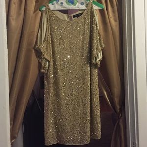 Sparkle gold dress from Cache by Aidan Mattox