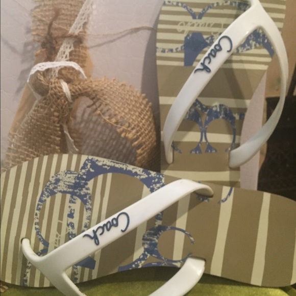 Coach Shoes - Coach Kali Nautical Flip Flops