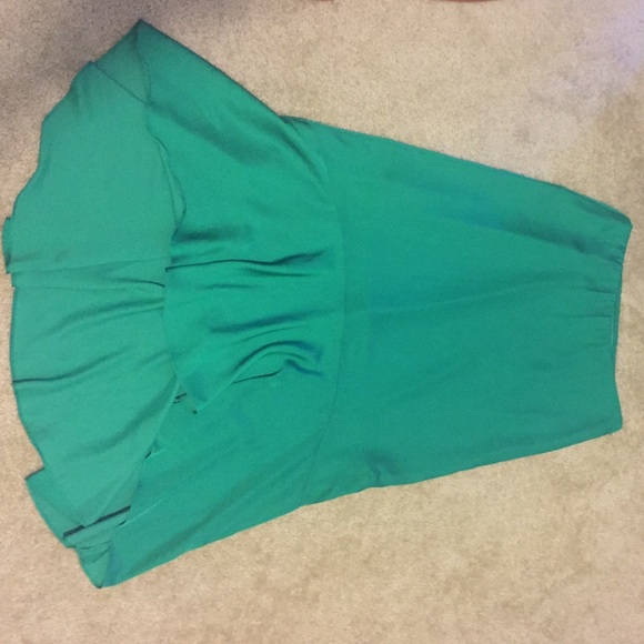 Ann Taylor Satin Green High Low Skirt NWT