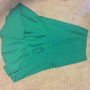 Ann Taylor Satin Green High Low Skirt NWT