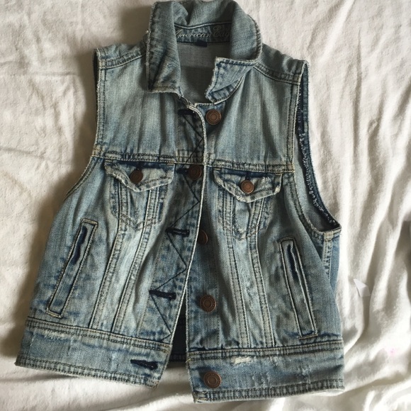 american eagle jean vest