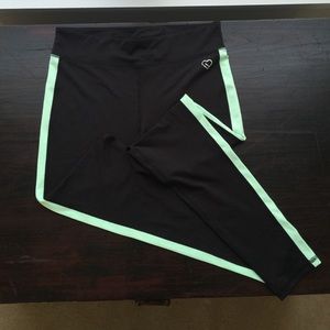 Black and Mint Green leggings