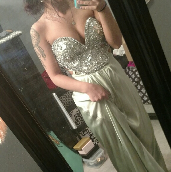Gorgeous Olive Silk Prom Dress