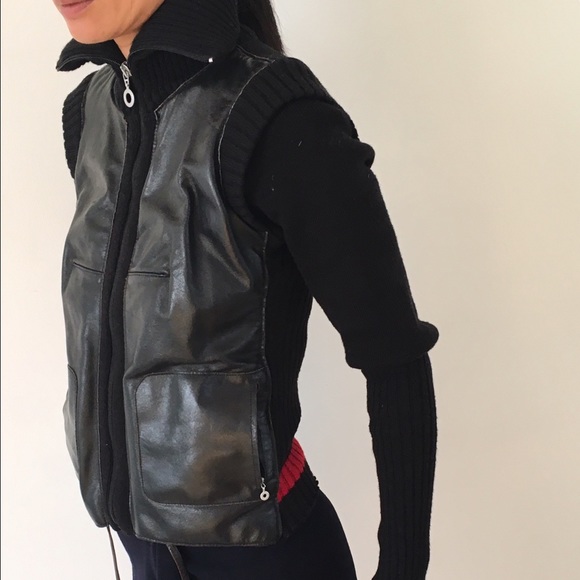 Leather front jacket