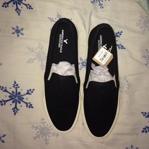 *NWT* Black AE Canvas Slip-Ons