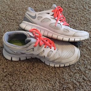 Women's White Nike Free Run