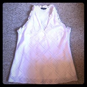 Printed halter ruffle neck tank