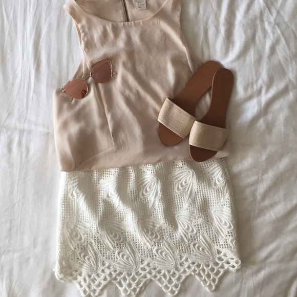 White Lace Crochet skirt