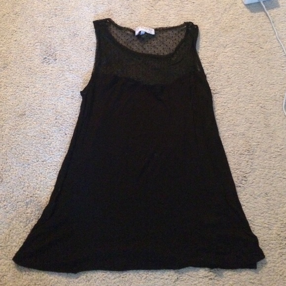 Black shirt with mesh top