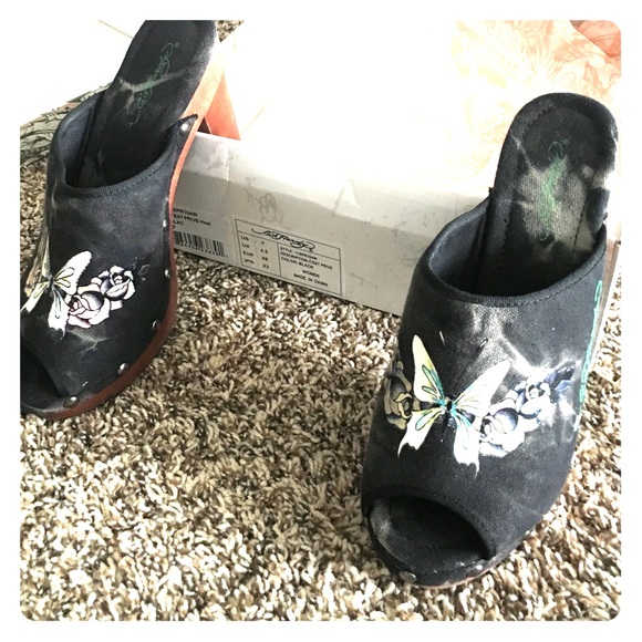 Ed Hardy mules!  Super fun!