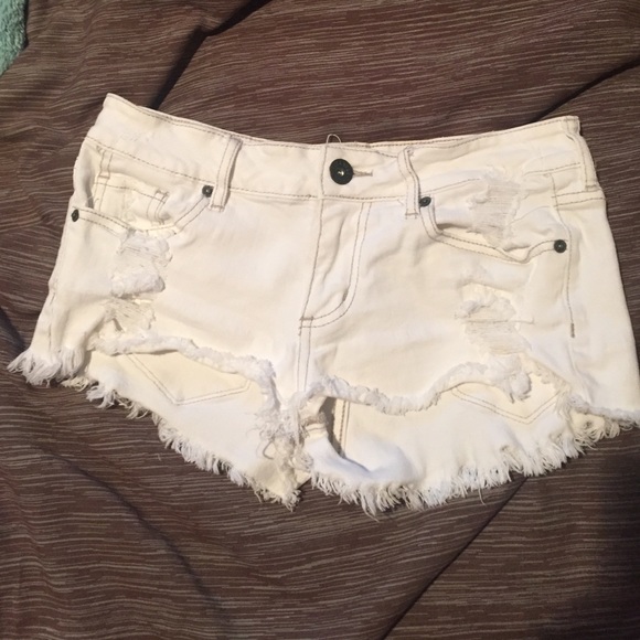 White denim shorts