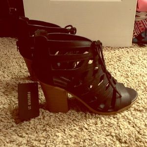 Wedged lace up sandals