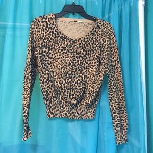 H&M cheetah print cardigan
