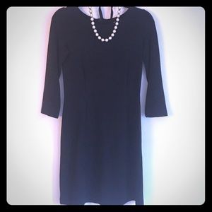 3/4 sleeve ponte knit shift dress