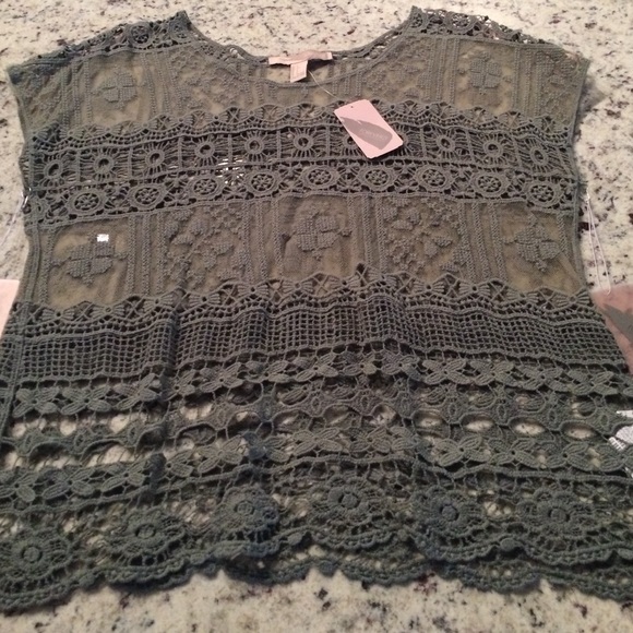 Light green crochet tank