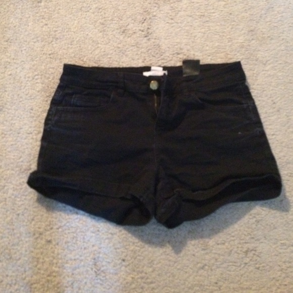 Dark wash denim shorts