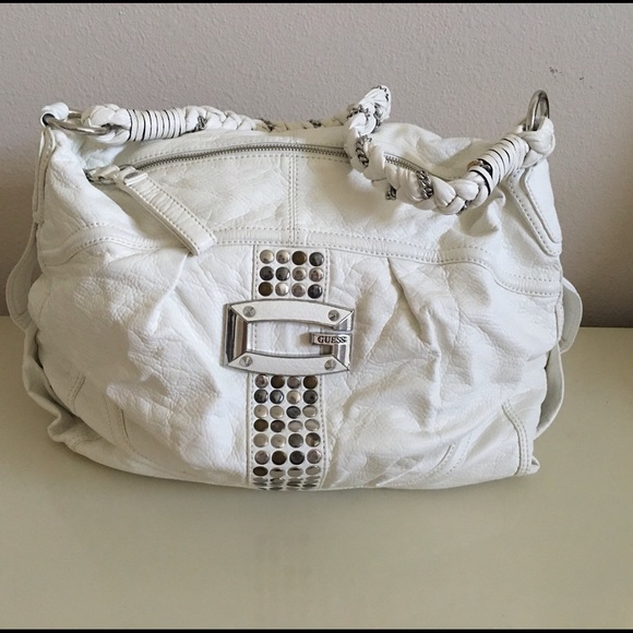 GUESS FURIOUS CHALK WHITE SLOUCHY LADIES HANDBAG