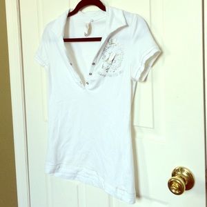 Beverly Hills Polo Club Women's Small White Polo