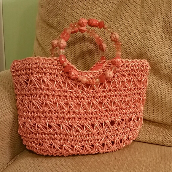 Capelli Beaded Straw Purse