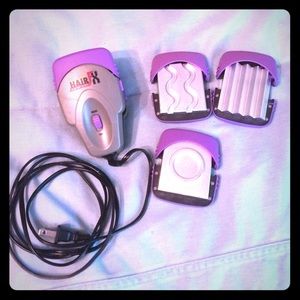 Small flat iron with attachments