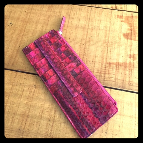 Lodis Snakeskin Leather Cardholder Wallet
