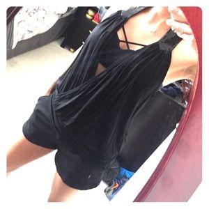 Black Racerback top w/sequin trim