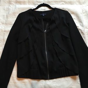 Gap Ruffle front zip up blazer