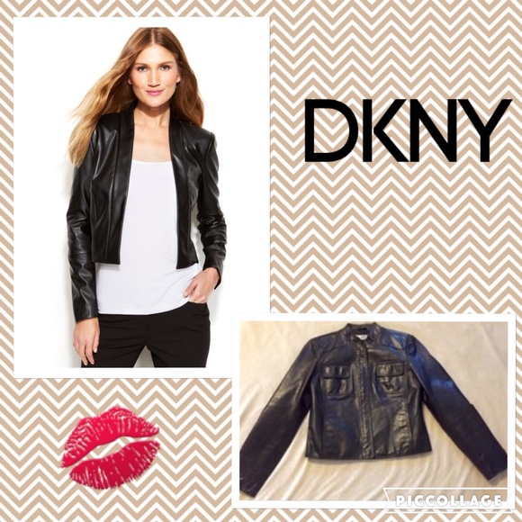 DKNY 💯Leather Moto Jacket