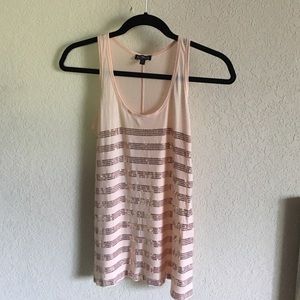 Express pale pink sequins tank