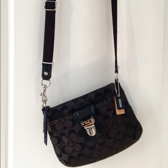 Classic COACH black and metallic "C"s cross-body